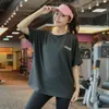 T-shirt de Yoga ample de grande taille pour femmes, vêtements d'été à manches courtes, séchage rapide, pour course à pied, grosse sœur, haut de sport