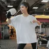 T-shirt de Yoga ample de grande taille pour femmes, vêtements d'été à manches courtes, séchage rapide, pour course à pied, grosse sœur, haut de sport