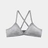 Reggiseni Reggiseno da donna Profondo scollo a V Triangolo Coppa Croce Bellezza Indietro Bralette a costine Studente Sottile Stile sportivo Tinta unita Biancheria intima Abbigliamento interno