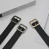 Belts 2024 For Men Women'S Korean Style Fashion All Retro Metal Square Buckle Belt Simple Decorative