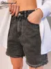 Streamgirl Blue Women Denim Shorts Summer High talia Casual Chic Lose dżinsowe szorty dla kobiet Summer 2024 Denim Short Femme 240314