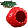 Strawberry Canister Ceramic Jars Cookie Jar Container Vase TE CAZISTER SEAGNING JAR Sugar Sugar Bowl Lock Lorge Red 240307