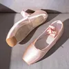 Chaussures décontractées à pointe en satin pour filles et dames, danse de ballet professionnelle avec ruban, à l'école ou à la maison