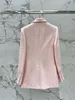 2024 Yeni Bahar Sonbahar Milan Pist Ceketleri Yakıt Boyun Uzun Kollu Moda Marka Aynı Stil Kadın Palto Tasarımcısı Tops 0317-10