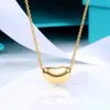 Designer tiffay and co haute version en acier imprimé pois collier femmes léger luxe mode clavicule cadeau de saint valentin