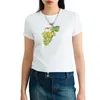Mulheres camisetas Mulheres Verão Crop Tops Y2K Cute Fruit Print Manga Curta Redondo Pescoço Equipado Camisetas Roupas Estéticas