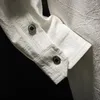 Chemises décontractées pour hommes 2024 Été Taille Lâche Moyenne Longue Chemise de couleur unie Coton Lin Vêtements à manches