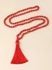 Pendentif Colliers Oaiite Naturel Rouge Turquoise Collier Femme Bouddha Tête Trois Voies 108 Mala Perles Attachées Gland Long Charm Bijoux Hommes