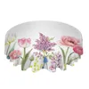 Nappe de table ronde imperméable avec plantes à fleurs de tulipes, couverture de décoration de café pour vacances de mariage, printemps