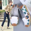 Stiefel 2022 Frühling Herbst Frauen Wohnungen echte Lederschuhe auf Ballett Flats Frauen Flats Print Frau Schuhe Moccasins Slipper Schuhe