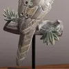 Estatuetas decorativas retrô papagaio ornamento estilo antigo decoração de casa vintage decoração de quarto objeto arcaico acessórios de animais arqueados