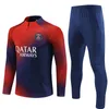 23 24 pPSG-Trainingsanzug Paris-Trainingsanzug Mbappe Chandal Fußball-Trainingsset mit halbem Zug für Kinder und Erwachsene Athleisure-Anzug