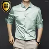 Chemises habillées pour hommes Chemise à manches longues Lisse Résistant aux rides Business Formel Social Top Confort sans poches Classique Couleur unie S-5XL