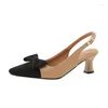 Sapatos de vestido 32-46 mulheres de salto alto ponto toe arco mix cores bombas slingbacks de salto alto