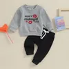 Set di abbigliamento Abbigliamento da neonato per neonato Felpa girocollo a maniche lunghe Pantaloni da jogging Set da 2 pezzi Abito casual