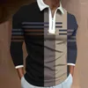 Polos męski Redute Line Print 3D Polo Polo Zipper Koszula dla mężczyzn Button Down Fashion