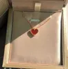 Collier de créateur colliers de trèfle en argent 925 petit coeur rouge femme 18K amour agate clavicule chaîne rose couleur cadeau FJ5U