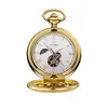 Ouyawei Orologio da tasca meccanico da uomo Top Quality Vintage Ritaglio Perspect Coperchio inferiore Carica manuale Orologio da tasca Bracciale Clock1231z