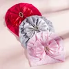 Diamant strik Baby meisje hoed katoen roze mutsen voor pasgeboren Headwrap baby grote boog tulband motorkap Bebes peuter Indiase boog hoed