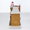 Estatuetas decorativas decorações de natal artesanato em resina requintado luminoso casa de biscoito ornamentos presentes bonitos