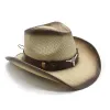 Vacation Straw Hat Mens Womens Western Cowboy Hats for Men Women Wide Brim Hat Summer Outdoor Beach Sun Protection Cap Jazz Caps Sunhat