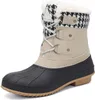 HBP غير العلامة التجارية الدافئة غير الانزلاق أحذية بطة الثلج المطاطية للثلوج للمرأة