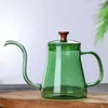 Kitchen Accessories Hand Drip Coffee Set Gooseneck Kettle Barista Tools Coffeeware Teaware Swan Neck Teapot Tea Pot Glass Pots 240315