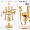 Castiçais 4 pcs candelabros de ouro peças centrais para mesas 24 em 10 braços decoração de casa votiva