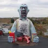 En gros de 8mh (26ft) Personnages sanglants Zombie Halloween gonflable géant avec des lumières LED Franky Frankie Monster Figure pour la décoration extérieure Publicité