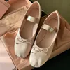 hete verkoop vrouwen ballet flats ronde neus hoge kwaliteit echt lederen zool buiten lopen zachte schoenen runway designer zoete stijl een riem slip op platte schoenen