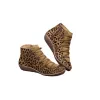 Boots New Brand Women's Ankle Boots 2022 Casual Women Winter Boots Leopard Print Wedges Flat Booties Warm Women's Shoes Botas De Mujer