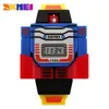 SKMEI Children Watches Creative Robot Transformation Shape Digital Watch For Boys Toy Cartoon Wristwatch 1095 240306