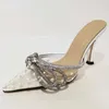 HBP icke-varumärke 6.5cm8.5cm Tacones de Mujer Talon White Color Studdals Transparenta Clear Heels för kvinnor och damer