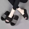 Zomer 2024 480 Zool Slippers Dikke Bovenkleding Sandalen Dames Strass Pailletten Strand Mode Matsuke Leer 124