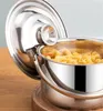 Pote sopa cozinhar aço inoxidável guisado tigela tigelas stockpot cozinha panelas pan metal handleramen panelas e panelas conjunto 240308