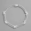 KIBO GEMS Iced Out Sterling Sier Round Cut Vvs Moissanite Miami Cuban Link Chain