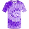 T-shirt d'été à manches courtes imprimé pour hommes et femmes, avec teinture numérique multicolore