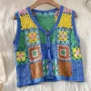 Gilet Nuovo stile nazionale Boho HollowedOut Gilet retrò da viaggio per vacanze Cardigan Spedizione gratuita