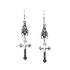 Dangle Earrings For Both Men And Women Europe Ornament Jewelry Goth Rock Club Bat Upside Down Cross Mirror Drop VGE051