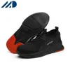 HBP Sapatos de segurança leves e desodorantes, sem marca, com biqueira de aço, respiráveis e resistentes ao desgaste, sapatos de trabalho masculinos de verão