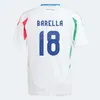 2024 Verratti Soccer Jersey Jorginho insigne Verratti Bonucci Men Kids Football Shirts Chiesa Barella Chiellini Pellegrini Sanniniversary
