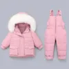 Piumino invernale per neonati per vestiti per bambina tuta per bambini set di abbigliamento Addensare caldo tuta da neve per bambini 04 anni 240306