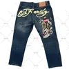 Jeans de rue imprimés pour hommes Y2K hiphop taille haute droite rétro pantalon large ample pantalon en denim européen et américain 240227