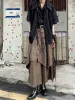 Byxor vintage hem japanska män och kvinnor skiktade yamamoto yohji stil oregelbunden designkänsla av culottes lös kjol