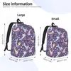 Backpack Kawaii Axolotl Lilac Unisex Polyester Travel Backpacks Print Streetwear High School Bags Rucksack Christmas Gift