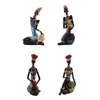 장식 인형 아프리카 여성 그림 동상 수지 부족 예술 책상 장식 아이템 악센트 조각 드롭 스쉽