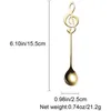 -Musiska anteckningsskedar 6-pack Creative Söta teskedar 18/10 Rostfritt stål Staff Musical Notation Formed Coffee Spoons 240313