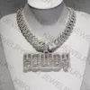 Hand Setting Iced Out 18mm Miami Sterling Silver Baguette Moissanite Cuban Link Chain Necklace