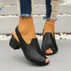 Sandálias Roma Salto Alto Mulheres Sapatos Peep Toe Chinelos 2024 Verão Flip Flops Vestido Designer Feminino Zapatillas Bombas Slides