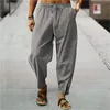 Men's Pants Cotton And Linen Men Summer Solid Color Trousers Casual Loose Fitness Baggy Streetwear Breathable Harem